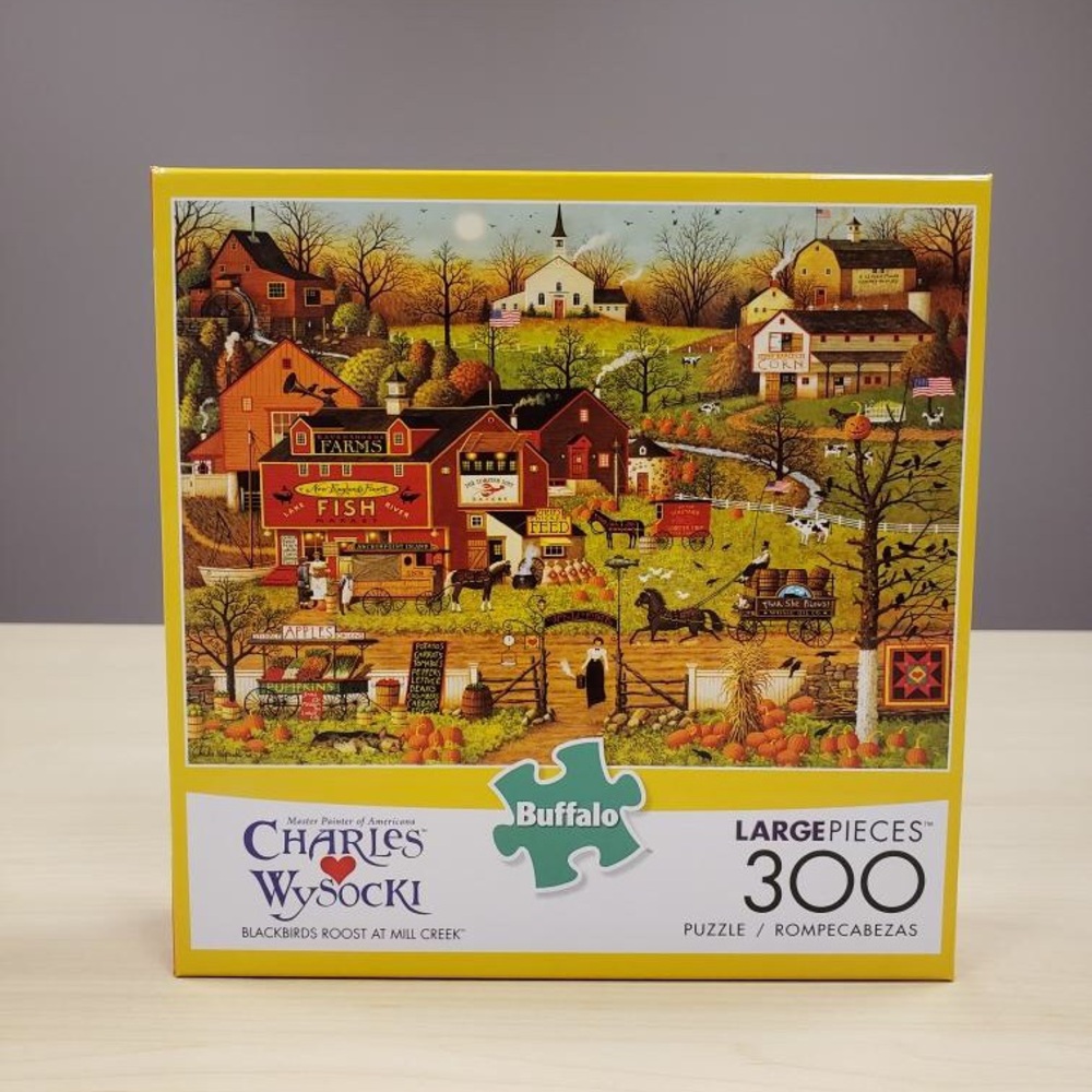 Charles Wysocki - 300 Large Pieces Puzzle Blackbirds Roost At Mill Creek NEW